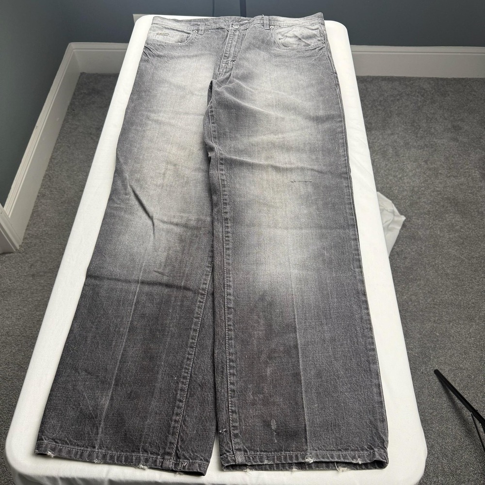 G-Unit Jeans Mens 34x32 Gray Faded Relaxed Straight Hip Hop Embroidered Denim